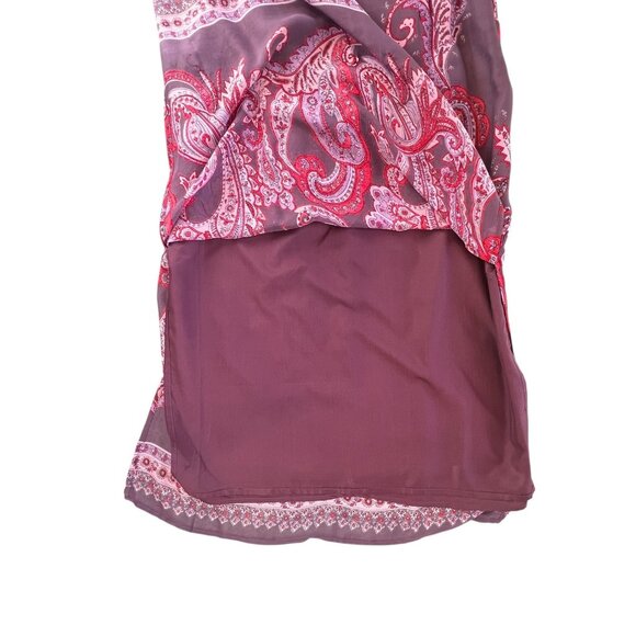 VTG Womens Med Boho Maxi Skirt Paisley Purple Red Beaded Hippie Gypsy Festival - Picture 11 of 13